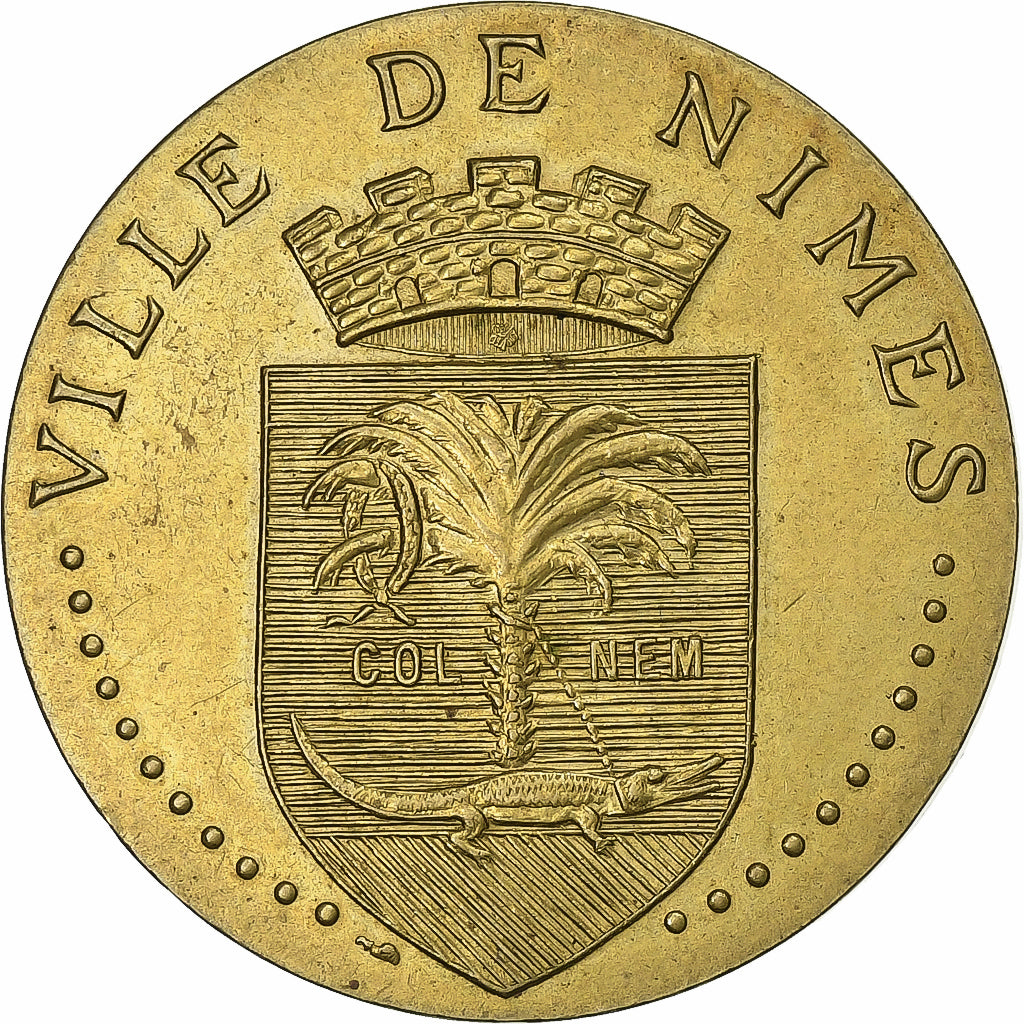 Francia, Tourist token, Nimes - La Maison Carrée, Latón, EBC+