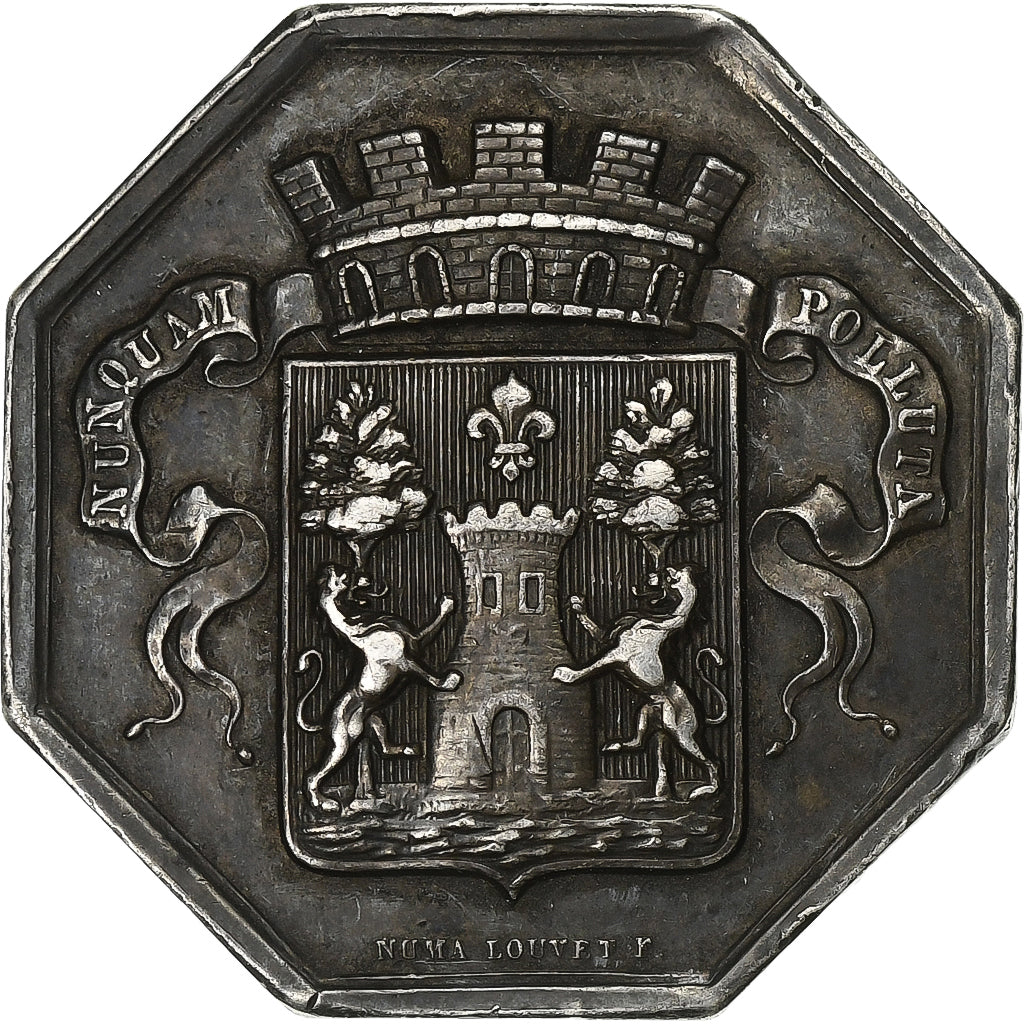 Francia, ficha, Caisse d'Épargne de Bayonne, 1834, Argento, BB+