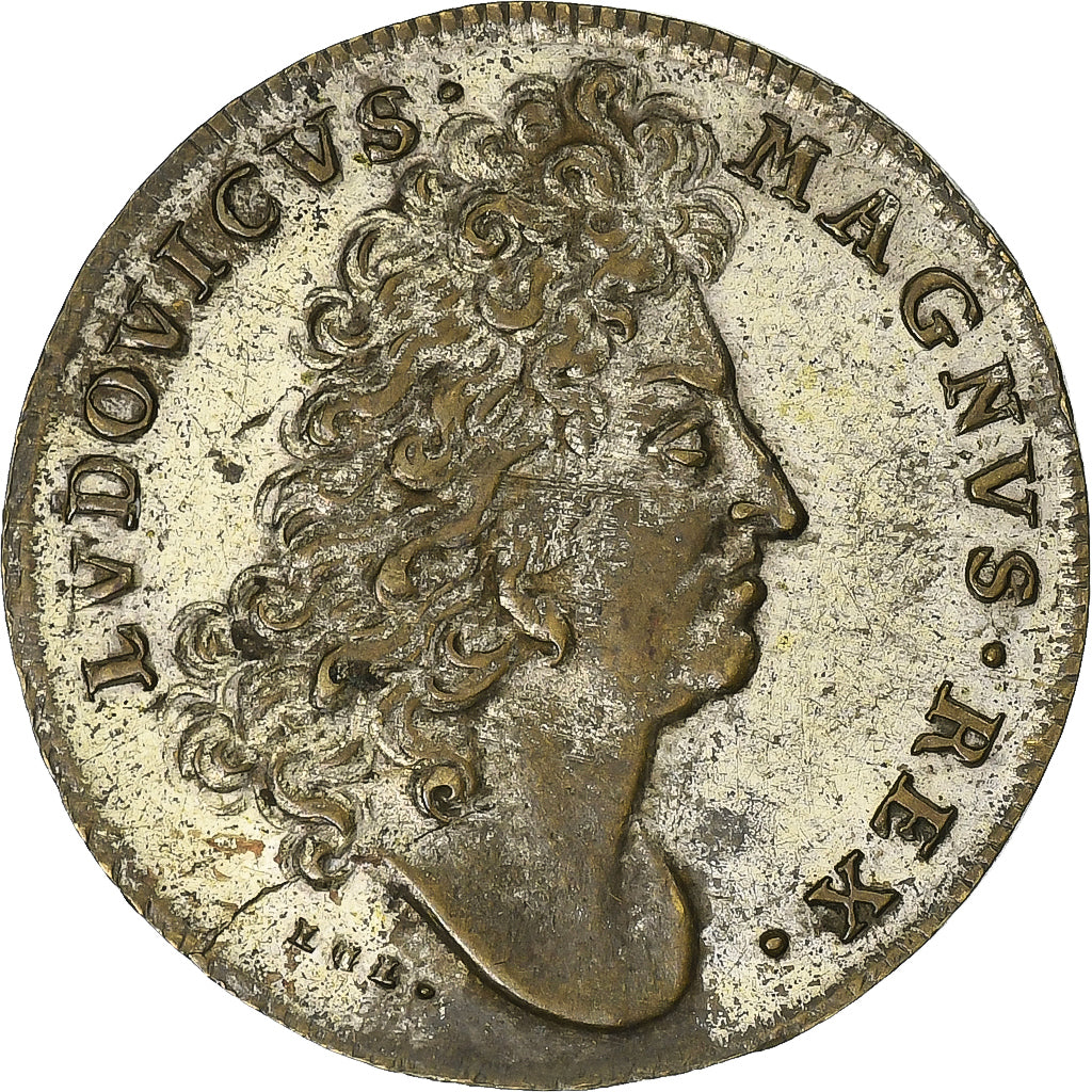 Frankreich, betaalpenning, Louis XIV, Ordinaire des Guerres, Messing, SS+