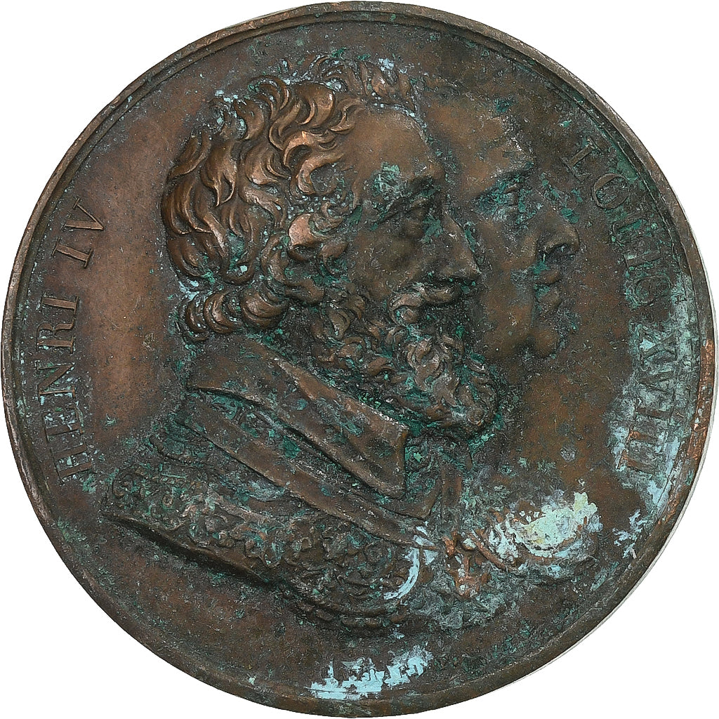 Frankreich, betaalpenning, Louis XVIII, Rétablissement de la statue d'Henri IV