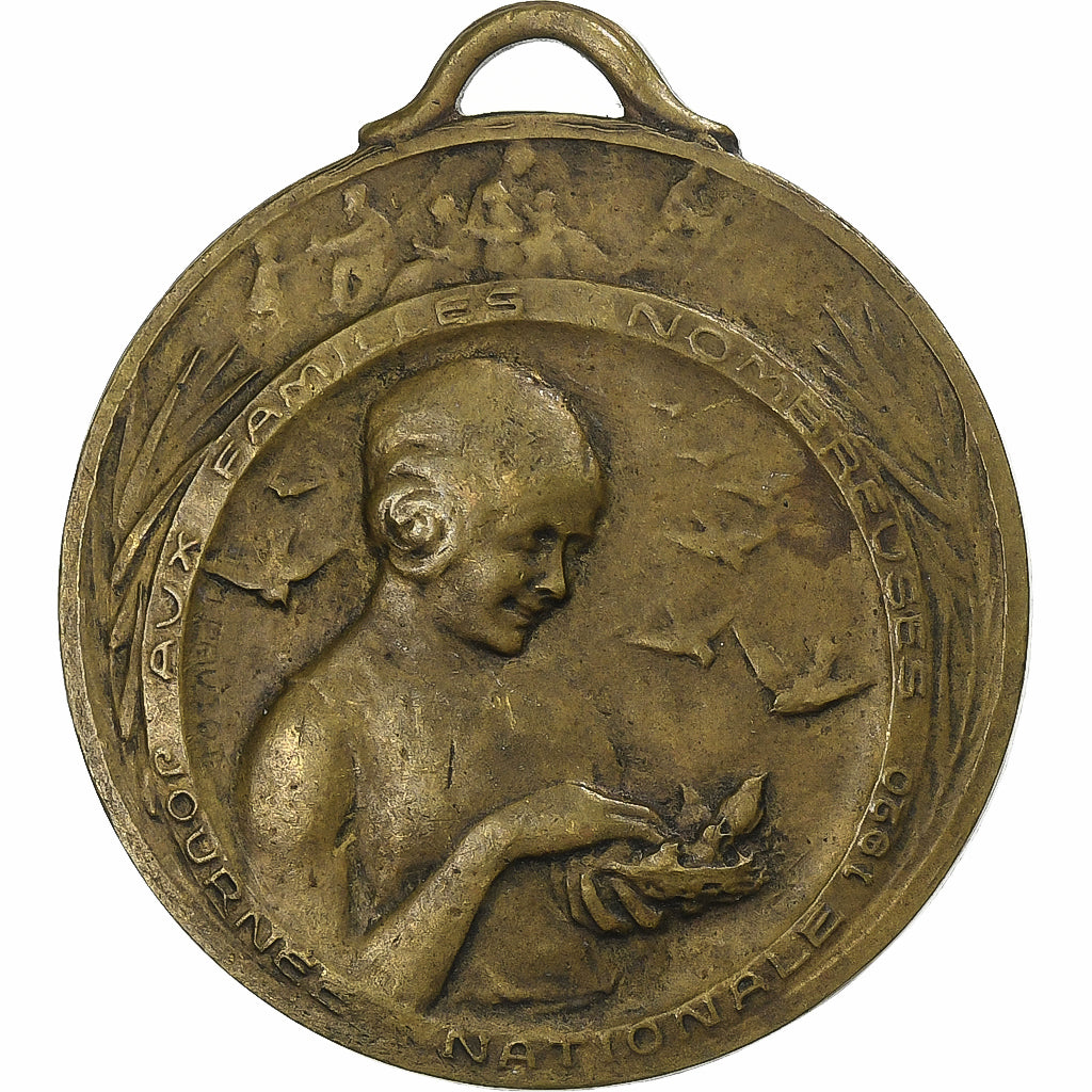 Frankreich, Medaille, Journée Nationale des Familles Nombreuses, 1920, Messing