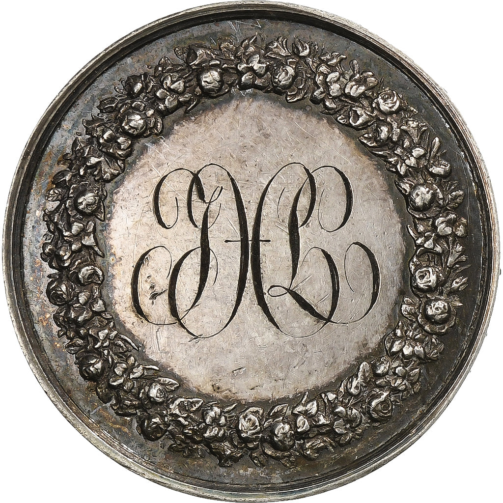 Francja, Token, Mariage, Fidélité Bonheur, 1853, Srebro, Petit, AU(55-58)