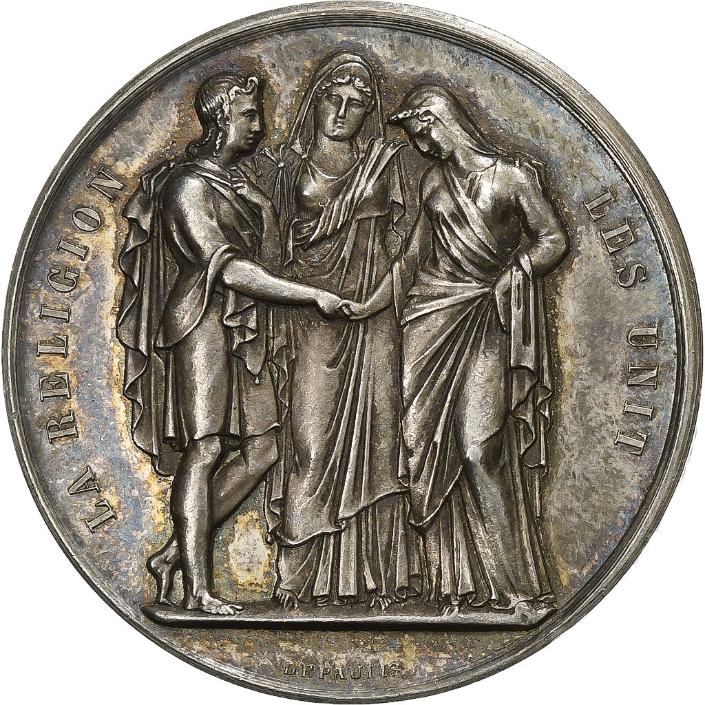 Francja, Token, Mariage, La Religion les Unit, 1872, Srebro, Depaulis, AU(55-58)