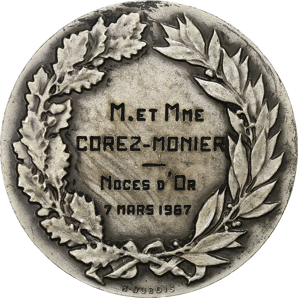 França, medalha, Ville de Saint-Quentin, 1967, Bronze, Dubois.H, AU(55-58)