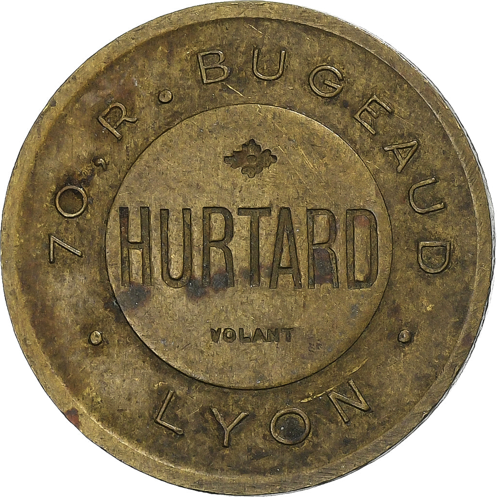 France, Jeton de Jeu, Jeux de cafés Hurtard, Lyon, Laiton, TTB+