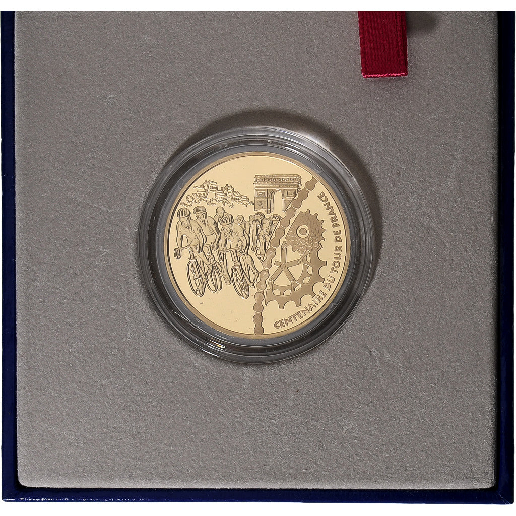 França, 20 Euro, Tour de France, Champs-Élysées, Proof, 2003, MDP, Dourado
