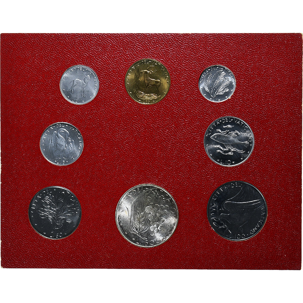 Vaticano, Paul VI, Set 1 Lire - 500 Lire, 1975 (Anno XIII), Rome, Sin