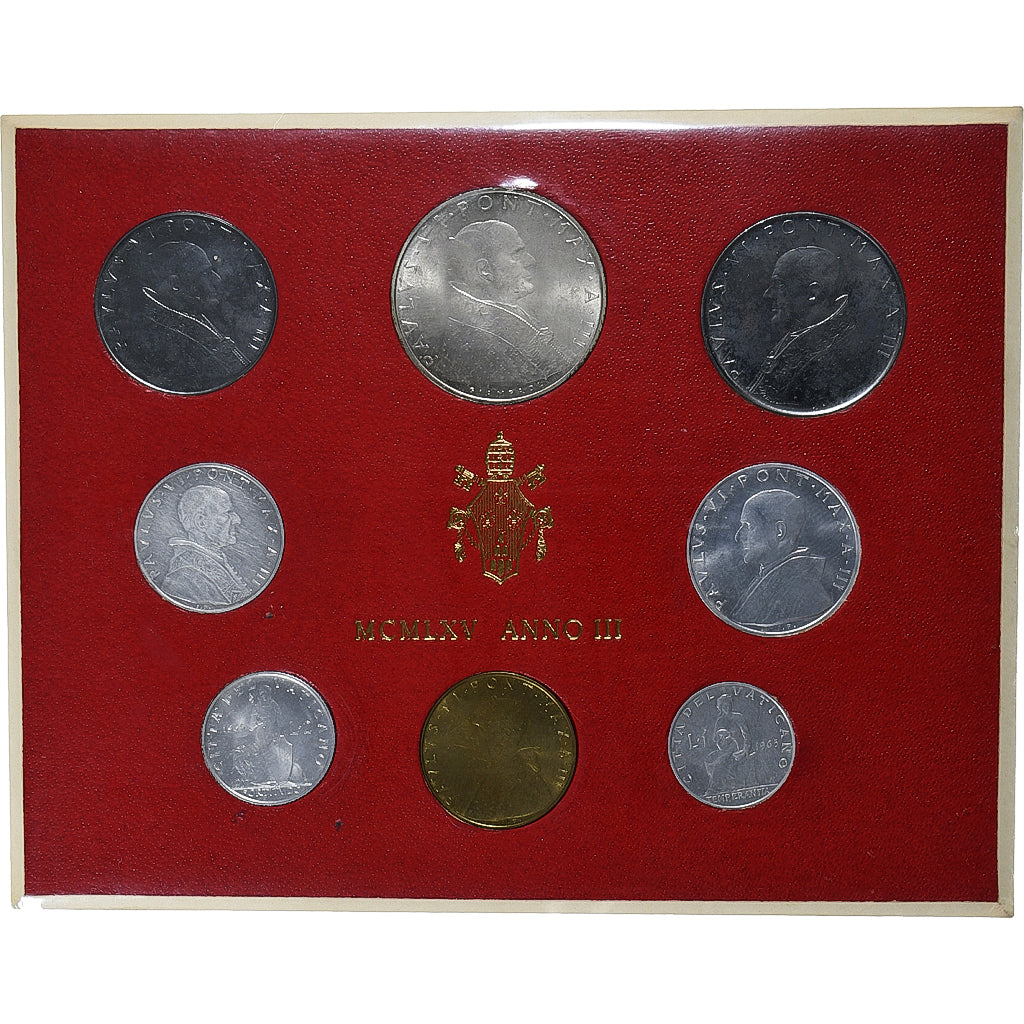 Vatikan, Paul VI, Set 1 Lire - 500 Lire, 1965 (Anno III), Rome, UNZ+