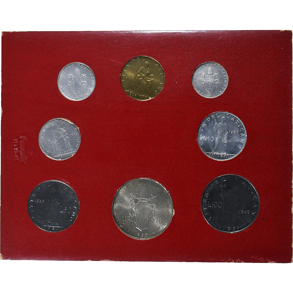 Vatikan, Paul VI, Set 1 Lire - 500 Lire, 1965 (Anno III), Rome, UNZ+