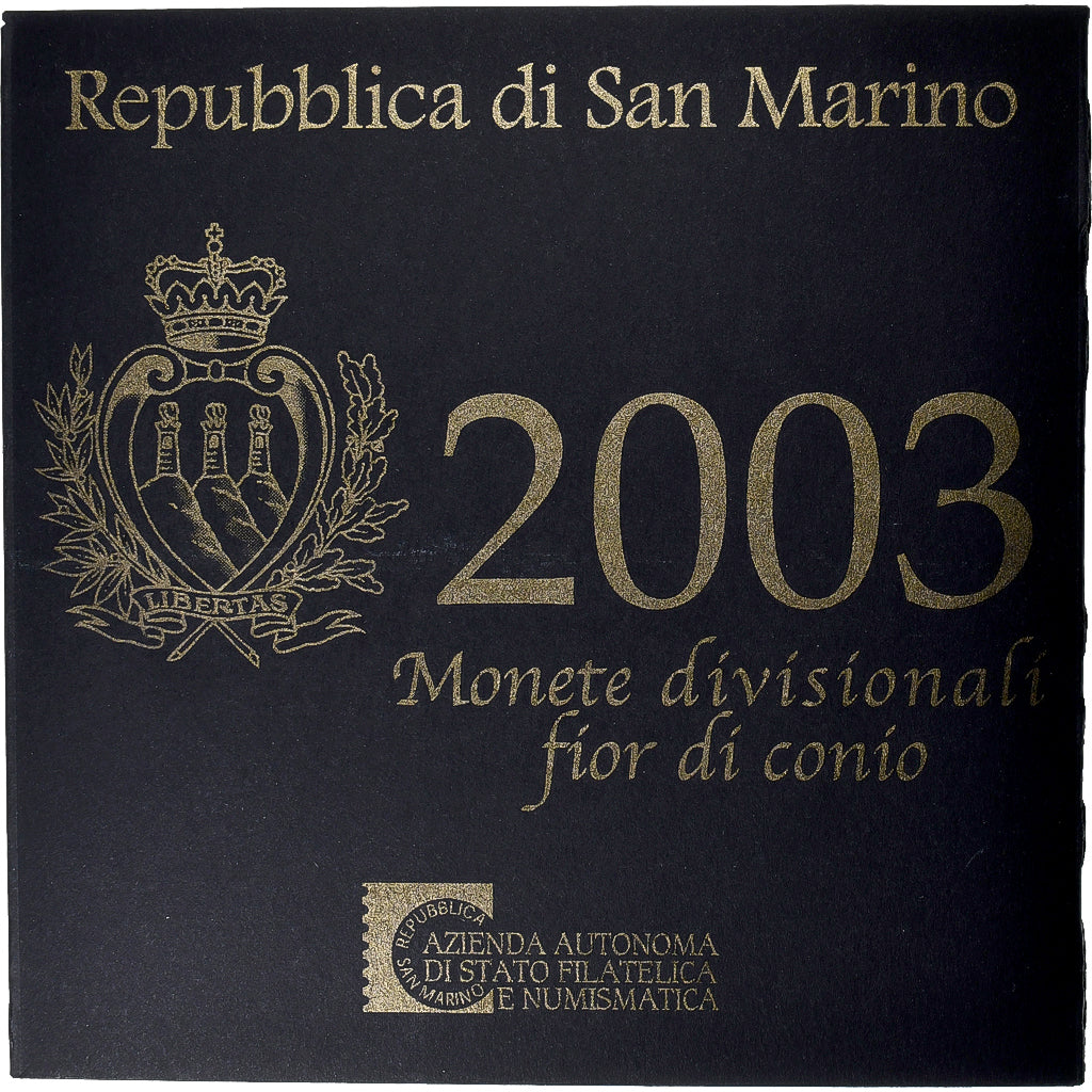 San Marino, Set 1 ct. - 5 Euro, FDC, 2003, Rome, Sin información, FDC