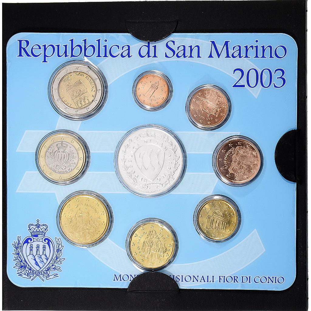 San Marino, Set 1 ct. - 5 Euro, FDC, 2003, Rome, Sin información, FDC