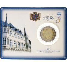 Luxembourg, 2 Euro, mariage princier, Coin card, 2012, Bi-Metallic, MS(65-70)