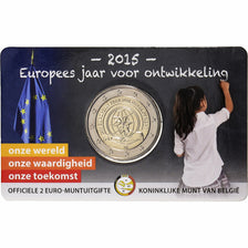 Belgium, 2 Euro, European Year for Development, Coin card, 2015, Brussels