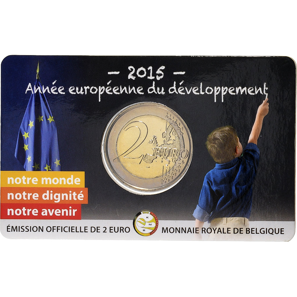 Belgium, 2 Euro, European Year for Development, Coin card, 2015, Brussels