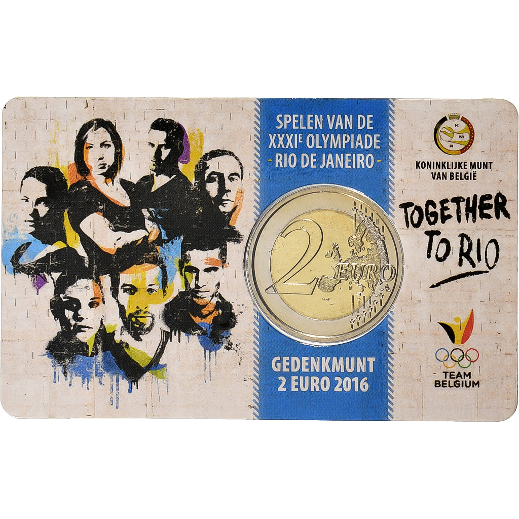 Belgium, 2 Euro, Summer Olympics Rio de Janeiro, Coin card, 2016, Brussels