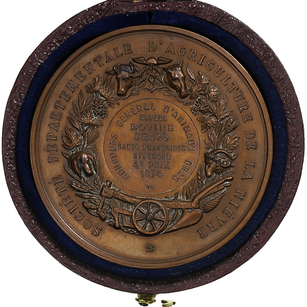 France, Médaille, Société Départementale d'Agriculture de la Nièvre, 1874