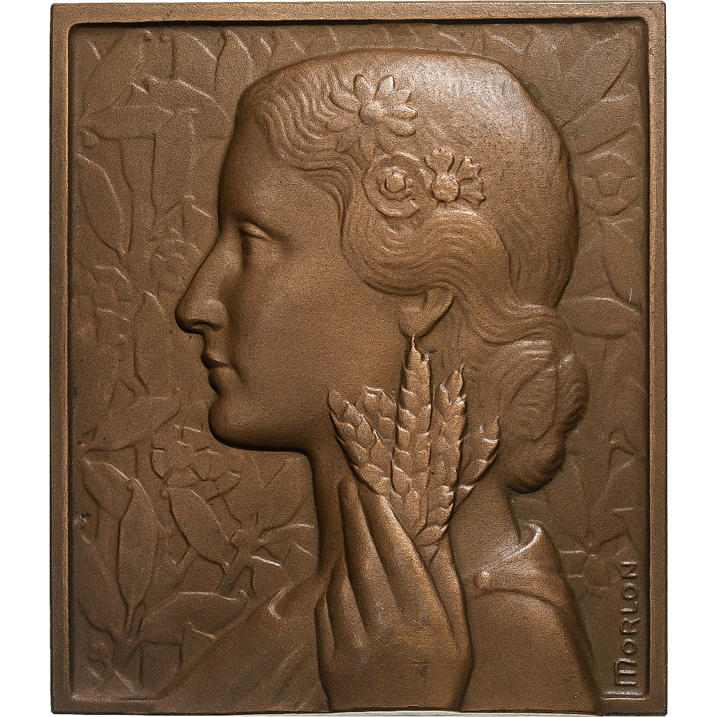 França, Plaquette, Comice Agricole de Saint-Pierre-le-Moûtier, 1958, Bronze