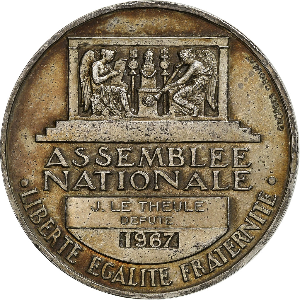 France, Médaille, Député de l'Assemblée Nationale, 1967, Argent, SUP+