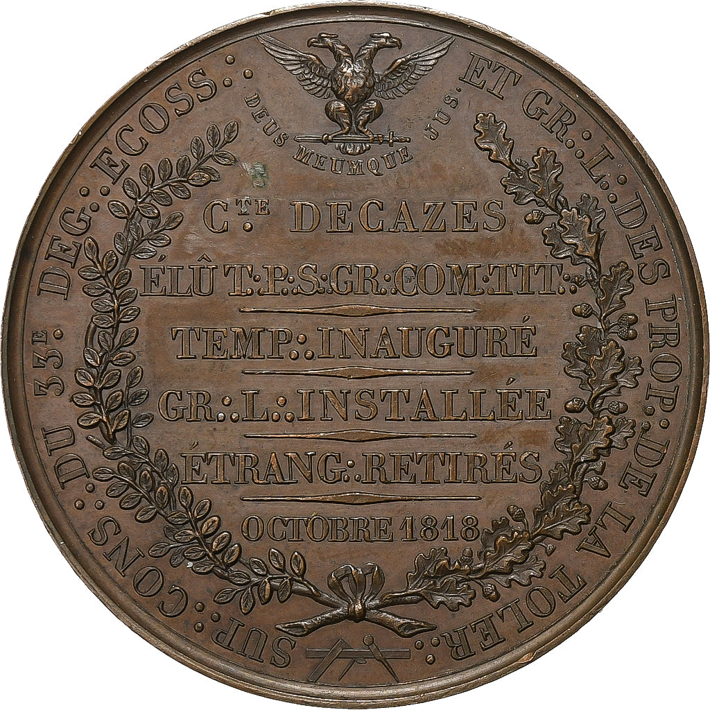 France, Médaille, Louis XVIII, Élie Decazes, Élu au Suprême Conseil de France