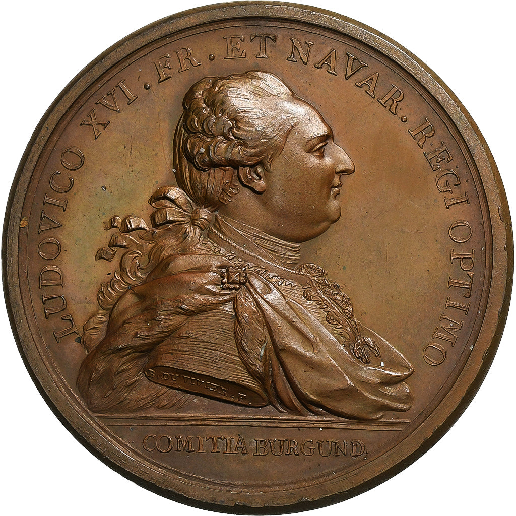Francia, medaglia, Louis XVI, Le canal du Centre, 1783, Bronzo, Duvivier, SPL