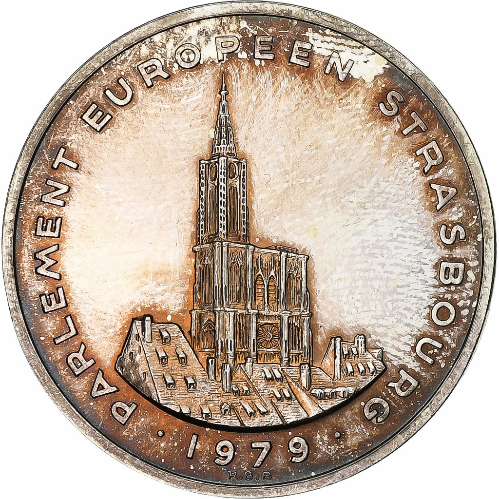 France, Token, Écu Europe, Parlement de Strasbourg, 1979, Silver, Baron