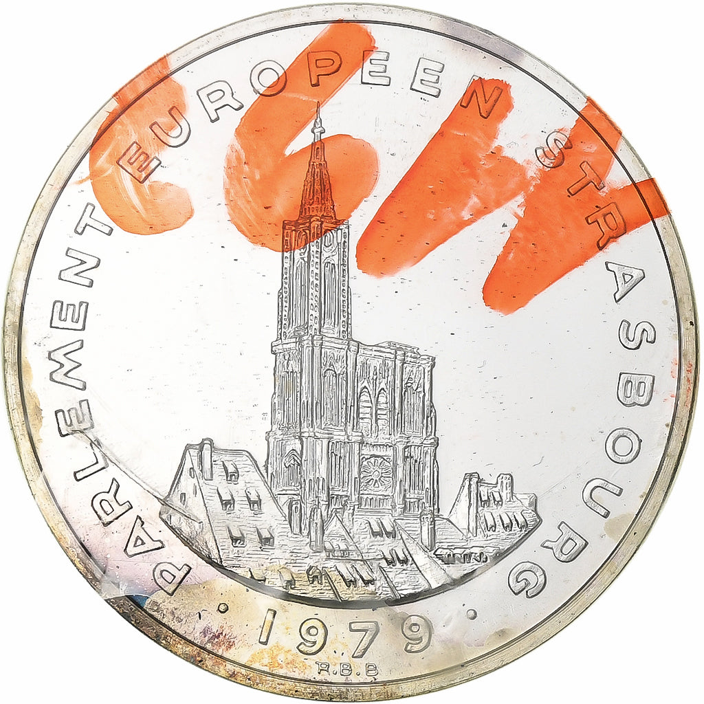 Francia, ficha, Écu Europe, Parlement de Strasbourg, 1979, Argento, Baron, FDC