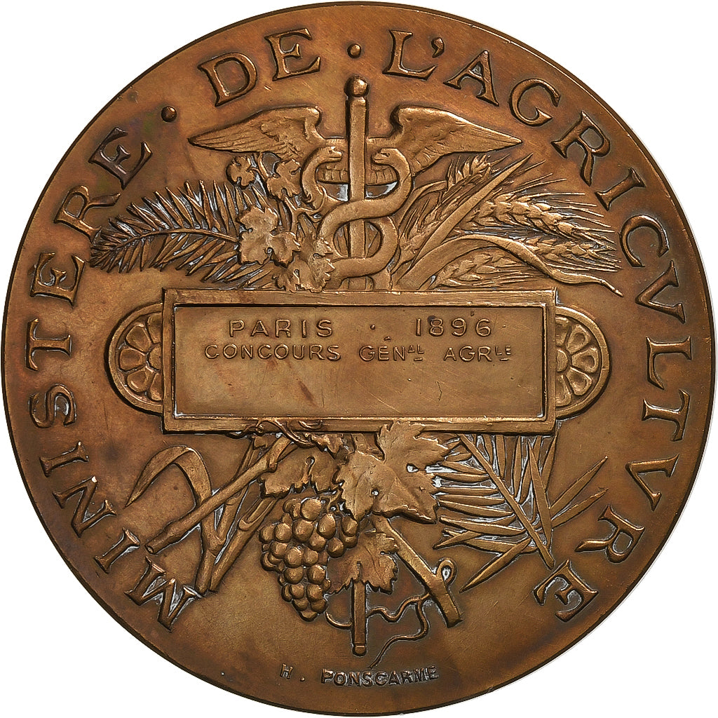 France, Medal, Concours Général Agricole de Paris, 1896, Bronze, Ponscarme