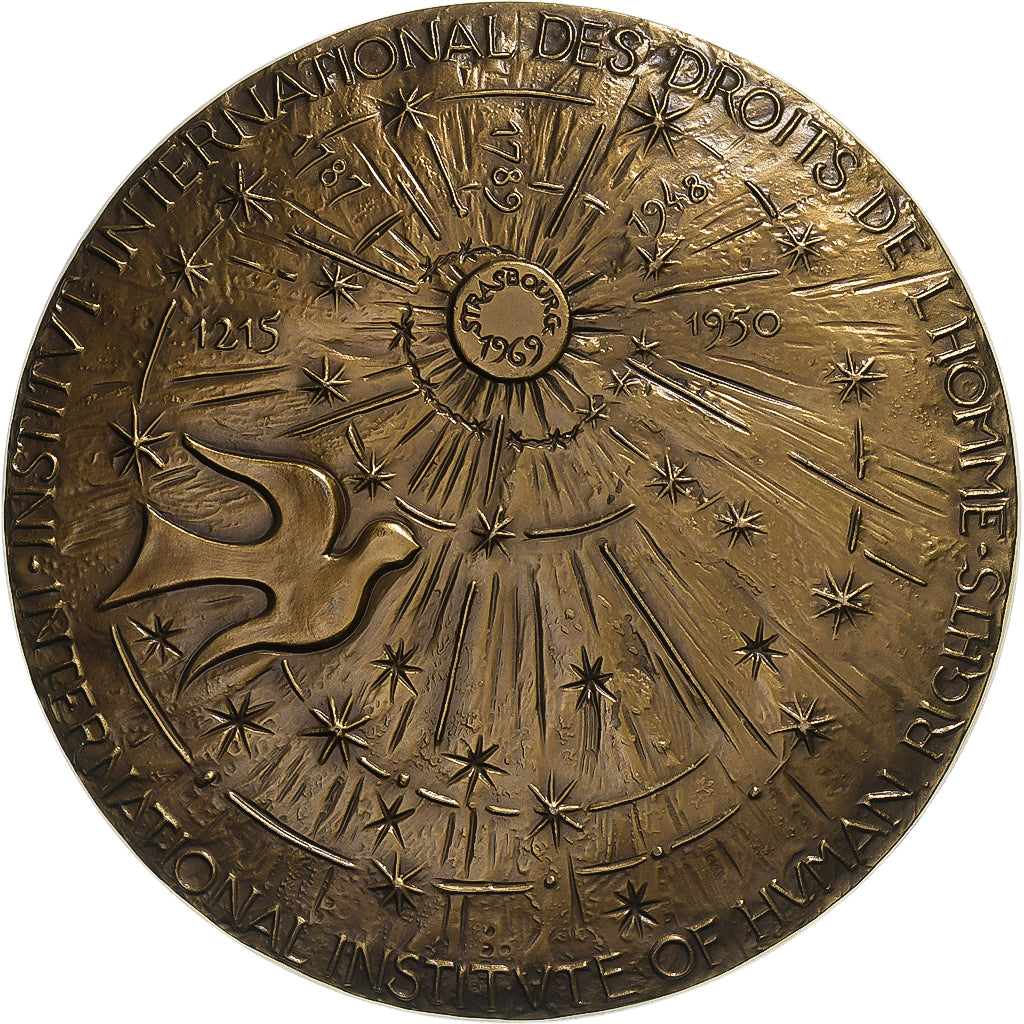 Francia, medaglia, Institut International des Droits de l'Homme, Strasbourg