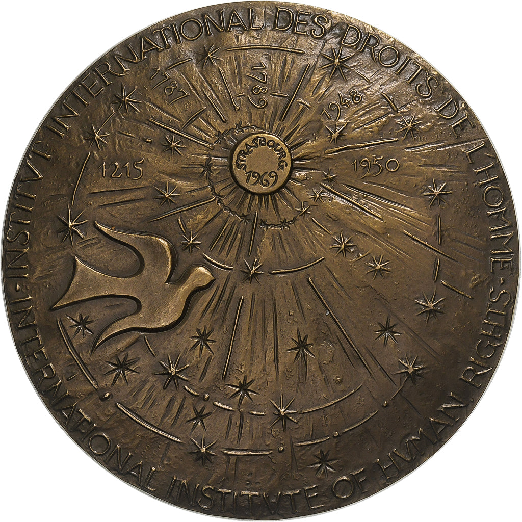 Francia, medaglia, Institut International des Droits de l'Homme, Strasbourg