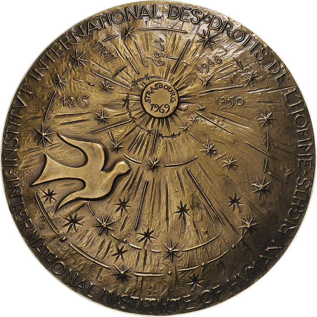 Francia, medaglia, Institut International des Droits de l'Homme, Strasbourg