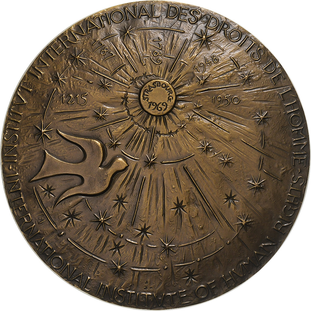 Francia, medaglia, Institut International des Droits de l'Homme, Strasbourg