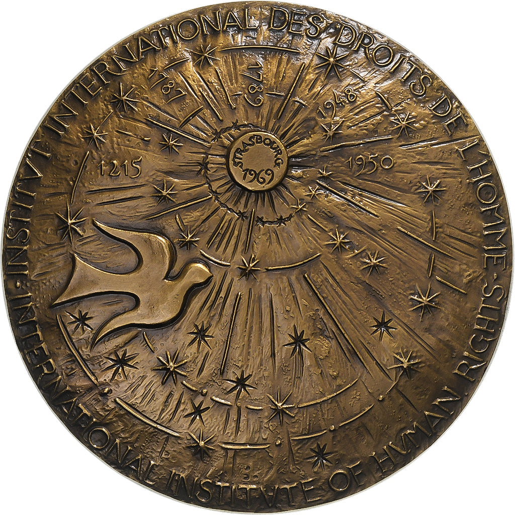 Francia, medaglia, Institut International des Droits de l'Homme, Strasbourg