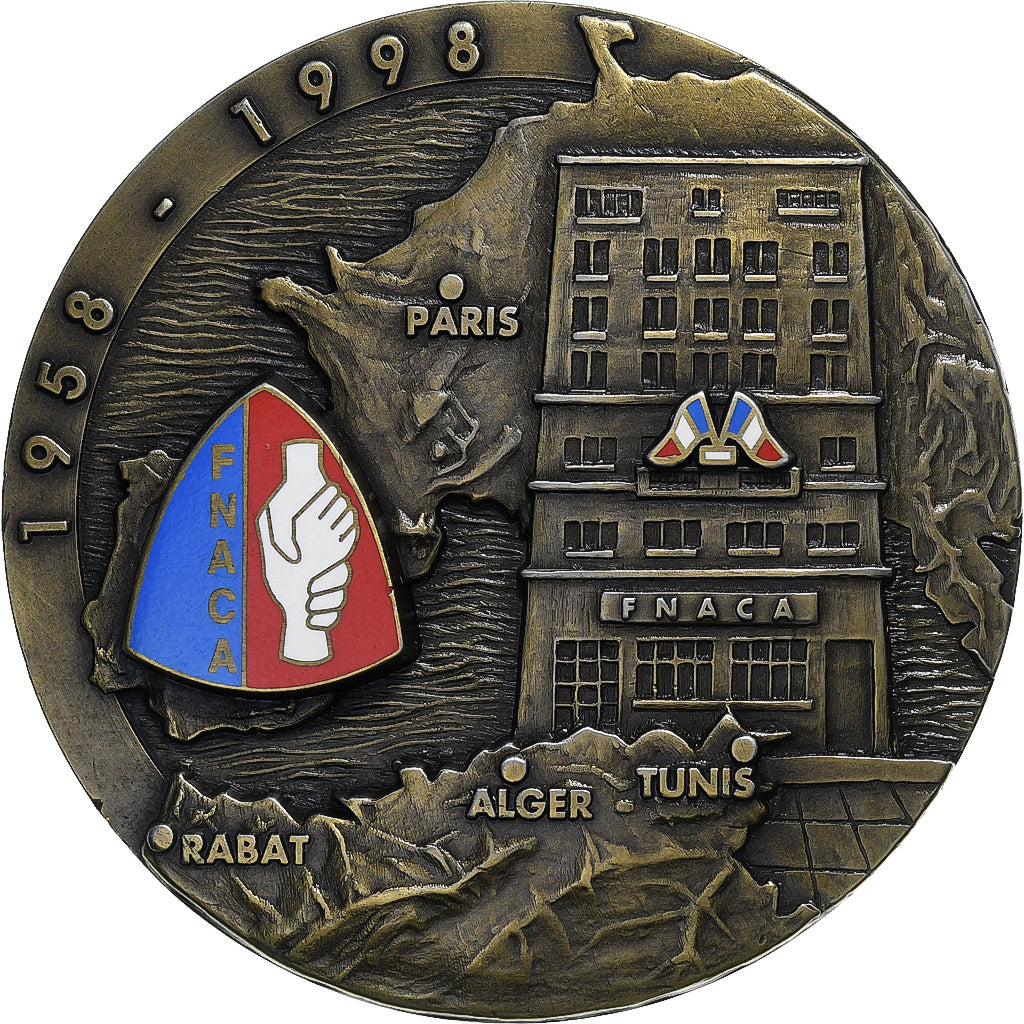 France, Medal, 40è Anniversaire de la FNACA, 1998, Bronze, MS(63)