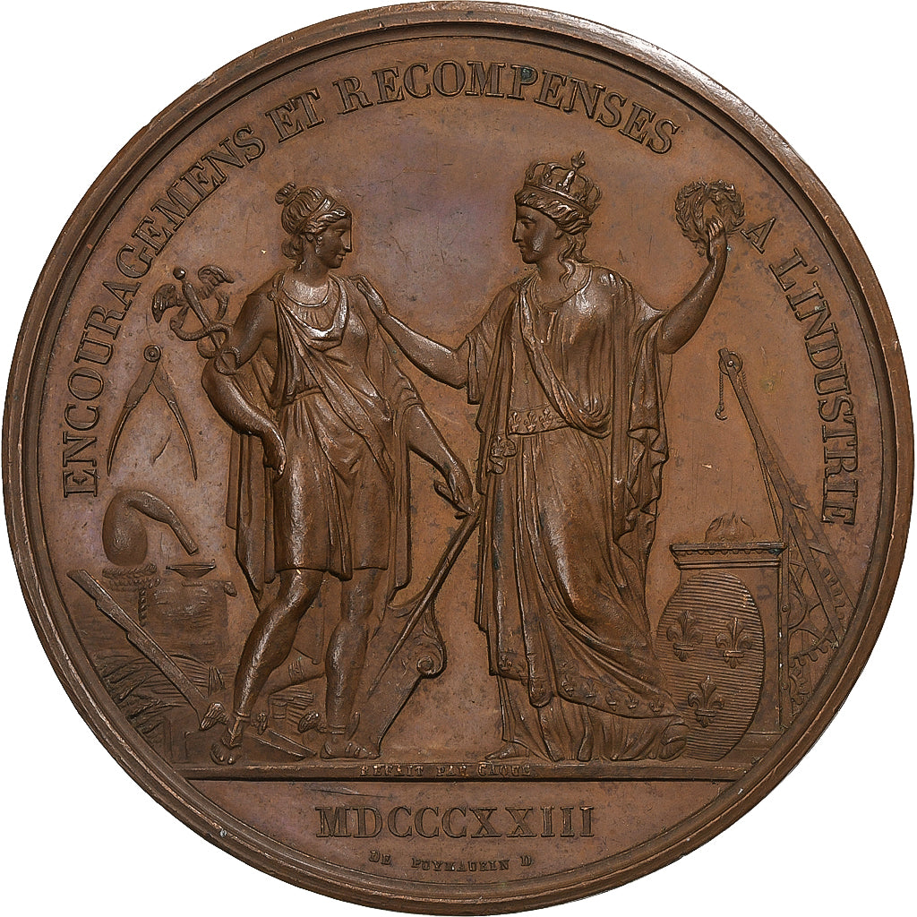 France, Medal, Louis XVIII, Encouragements et Récompenses à l'Industrie, 1823