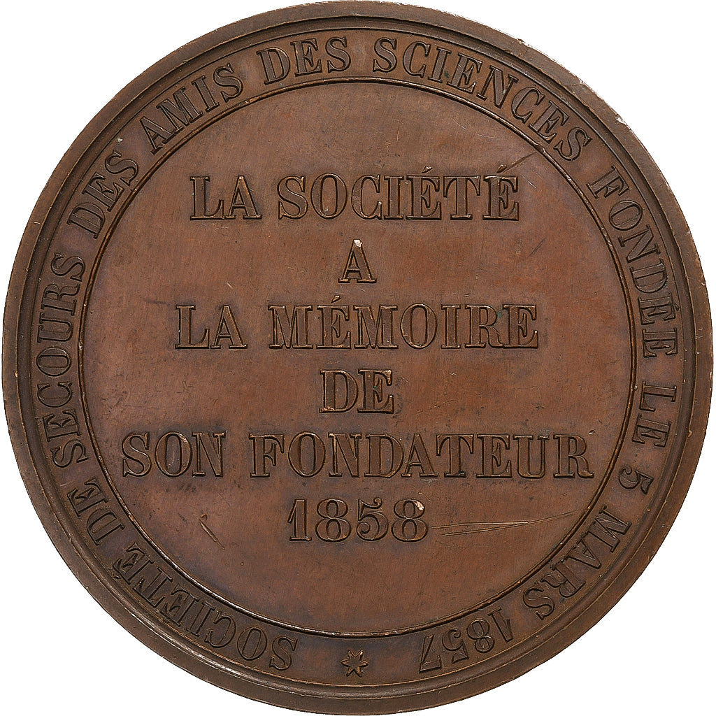 Francia, medaglia, A la mémoire de Louis Jacques Thénard, 1858, Rame, Barre