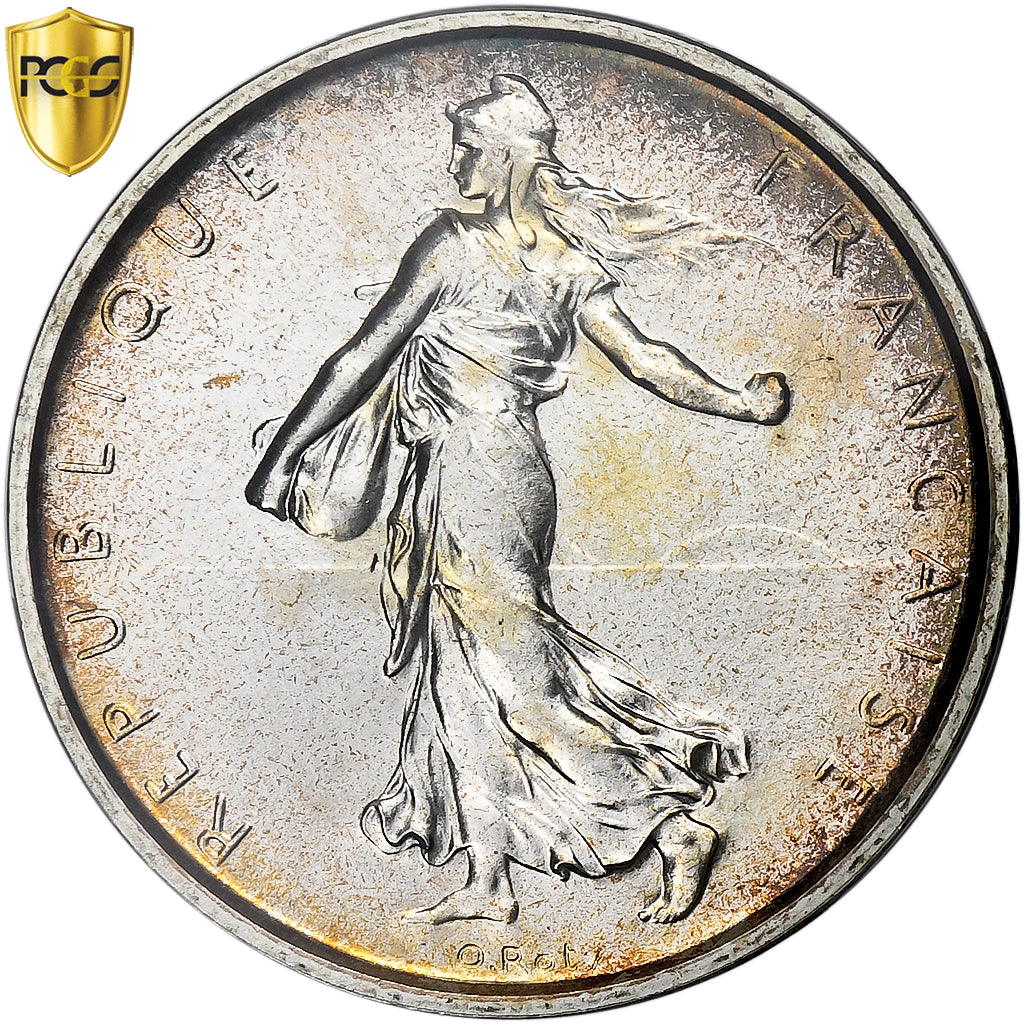 France, 5 Francs, Semeuse, 1966, Paris, Silver, PCGS, MS66