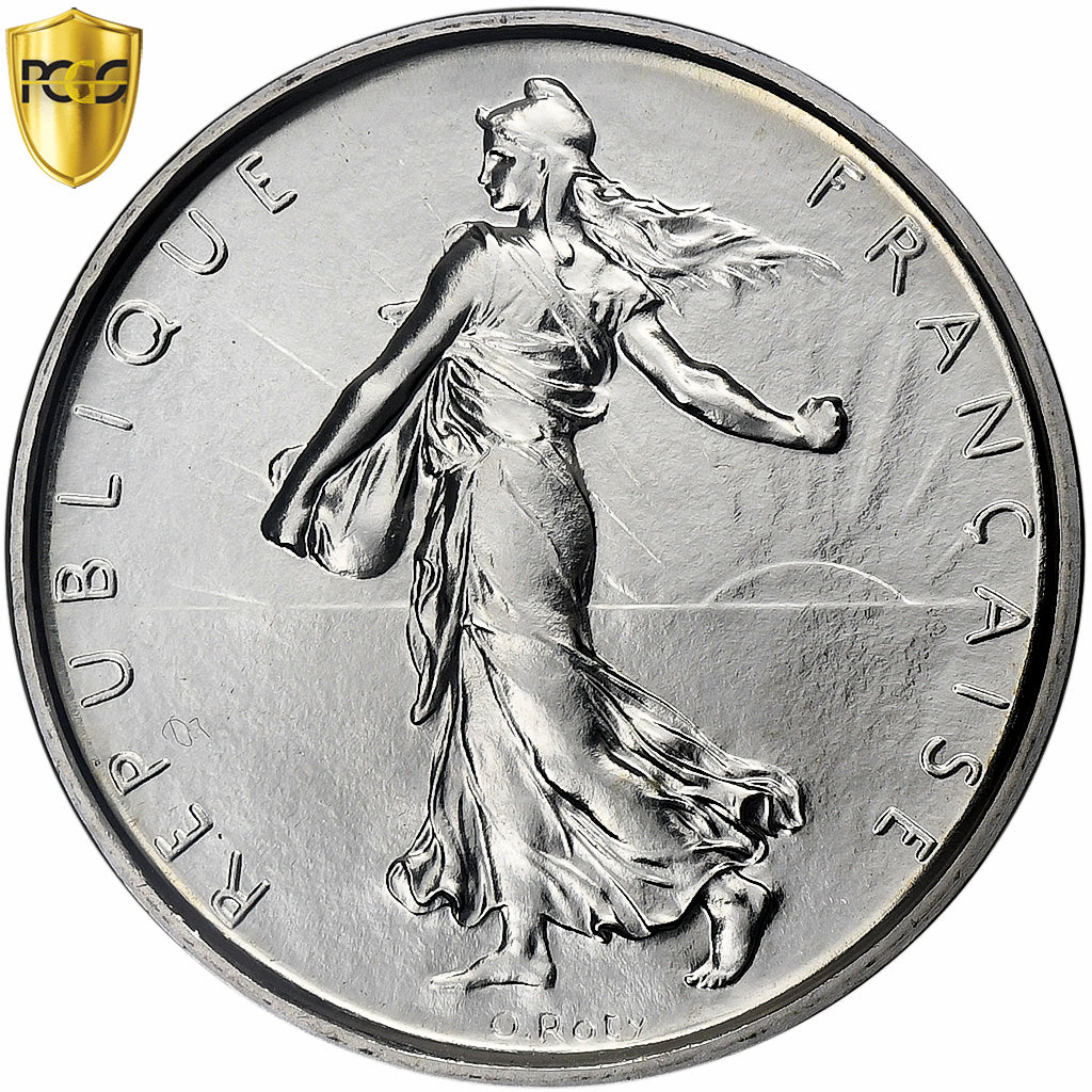 France, 5 Francs, Semeuse, 1968, Paris, Silver, PCGS, MS67, Gadoury:770