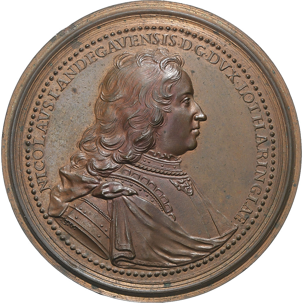 Duchy of Lorraine, medaglia, Nicholas I of Lorraine-Anjou, 18th century, Bronzo