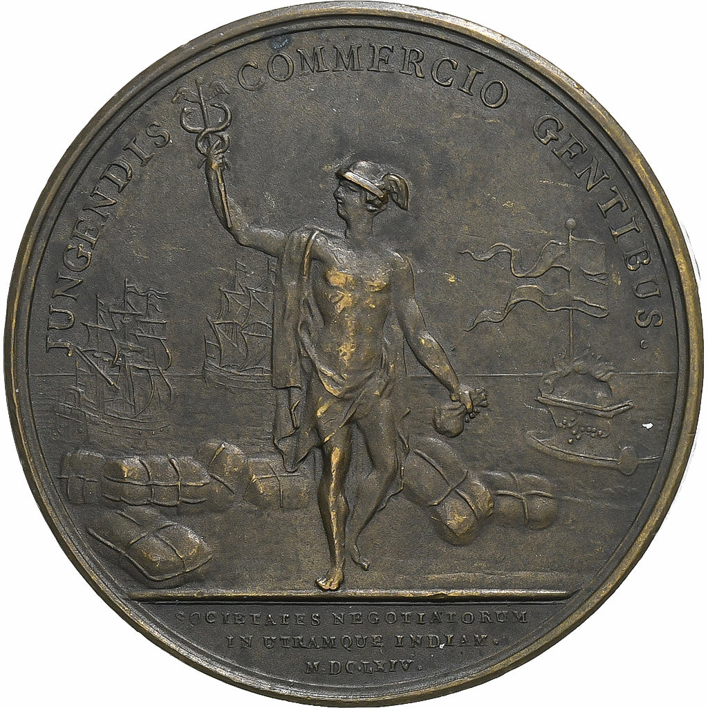 Francia, medalla, Louis XIV, Indies Company, n.d. (1664), Bronce, Mauger