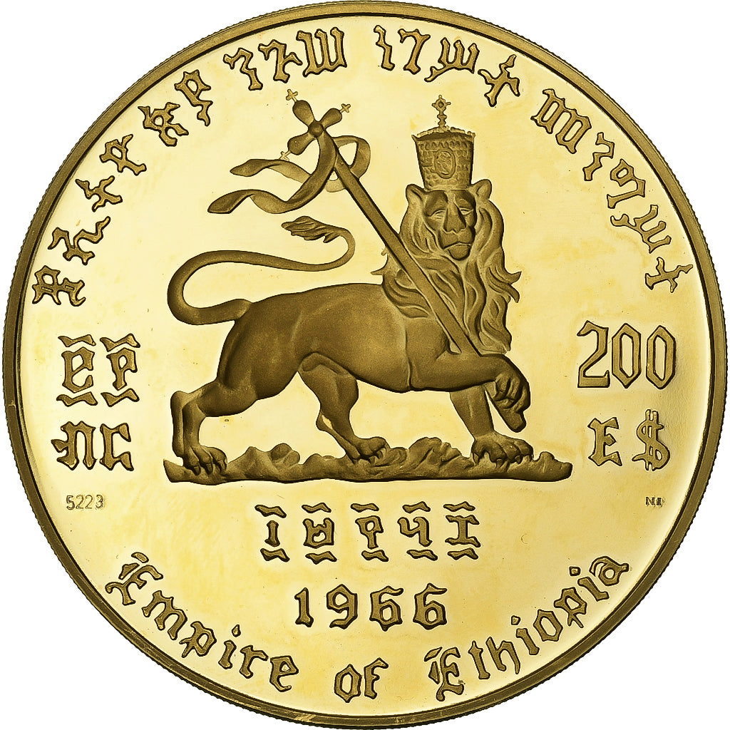 Ethiopië, Haile Selassie I, 200 Dollars, 1966, Addis-Abeba, Proof, Goud, UNC-