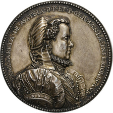 Habsburg Netherlands, Medal, Margaret of Austria, 1567, Silvered bronze