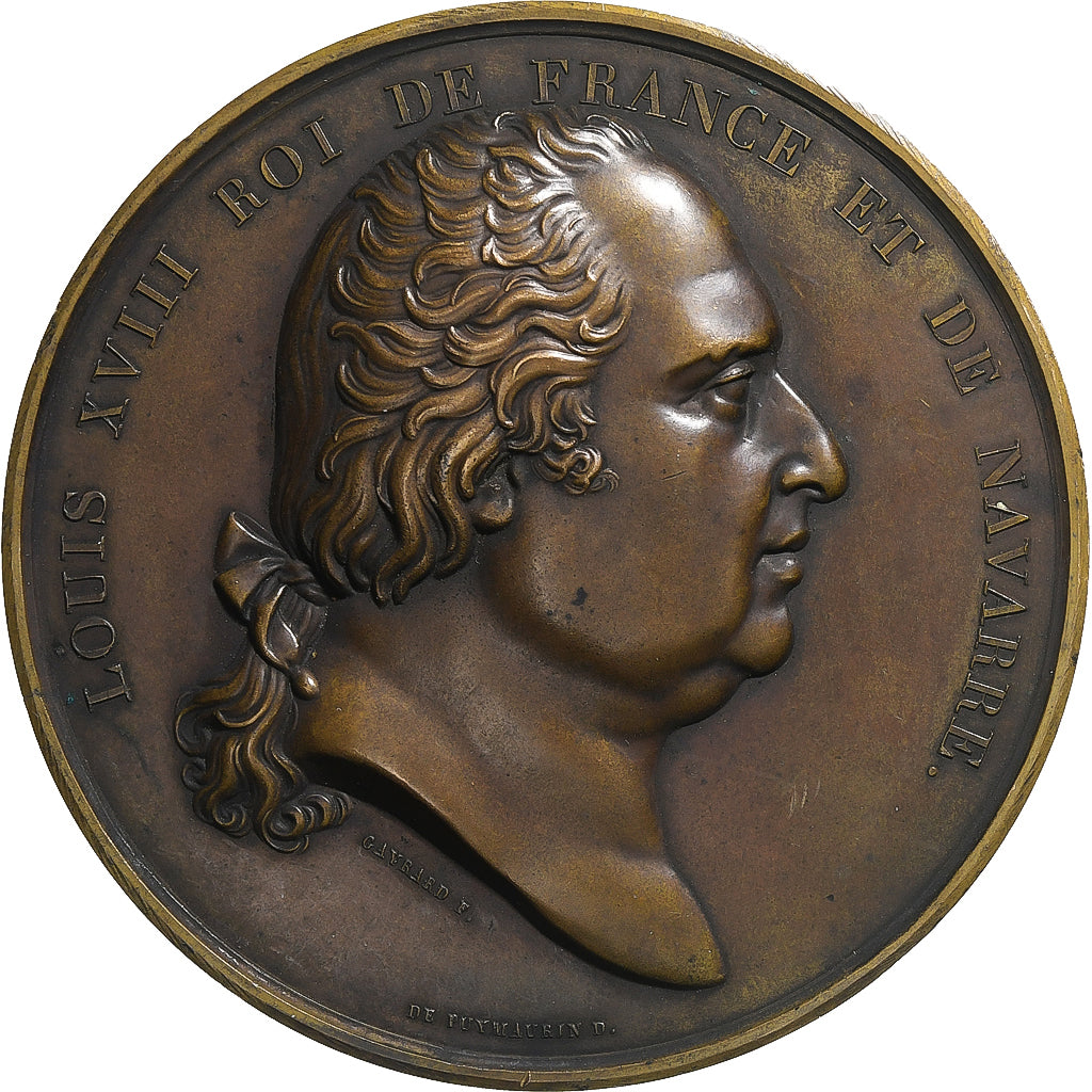 France, Médaille, Louis XVIII, Pallas Athena, n.d., Bronze, SUP