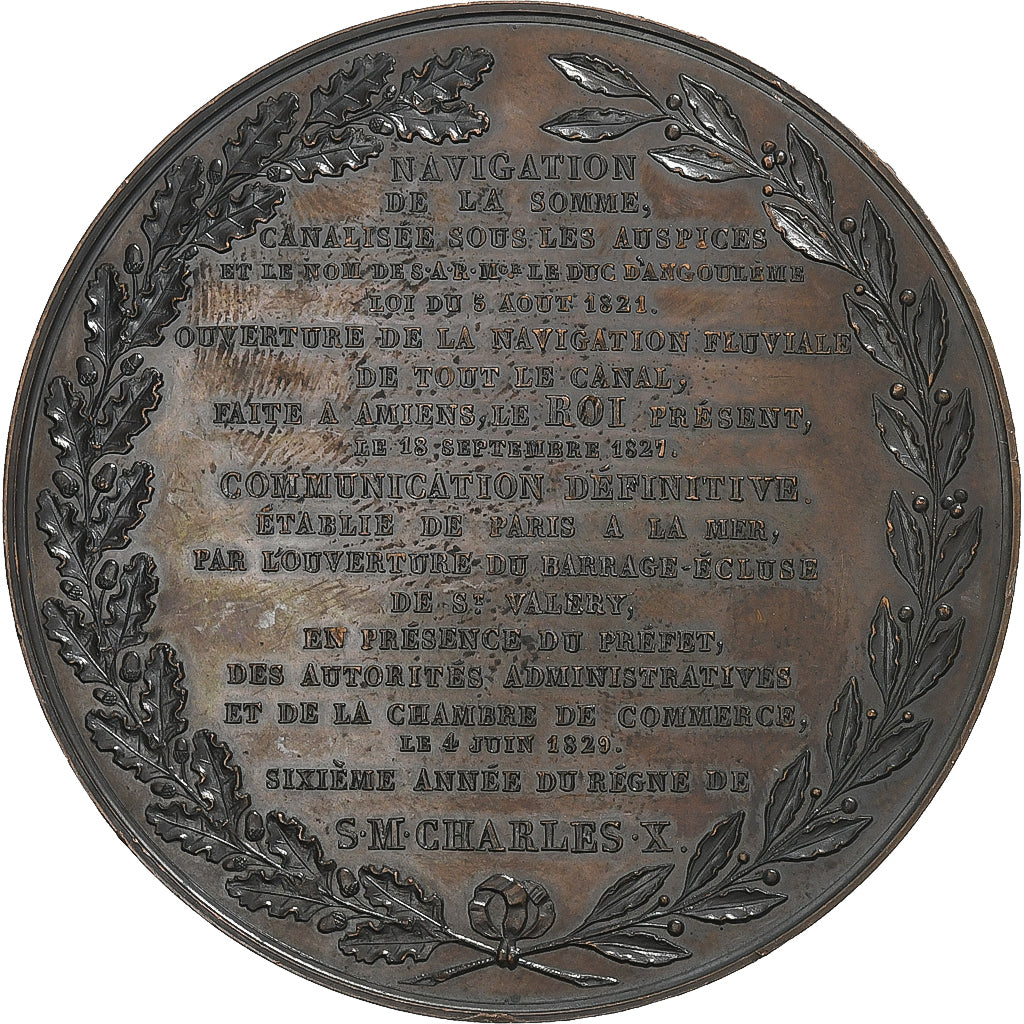 Frankrijk, Medaille, Ouverture du barrage-écluse de St-Valéry-sur-Somme, 1830