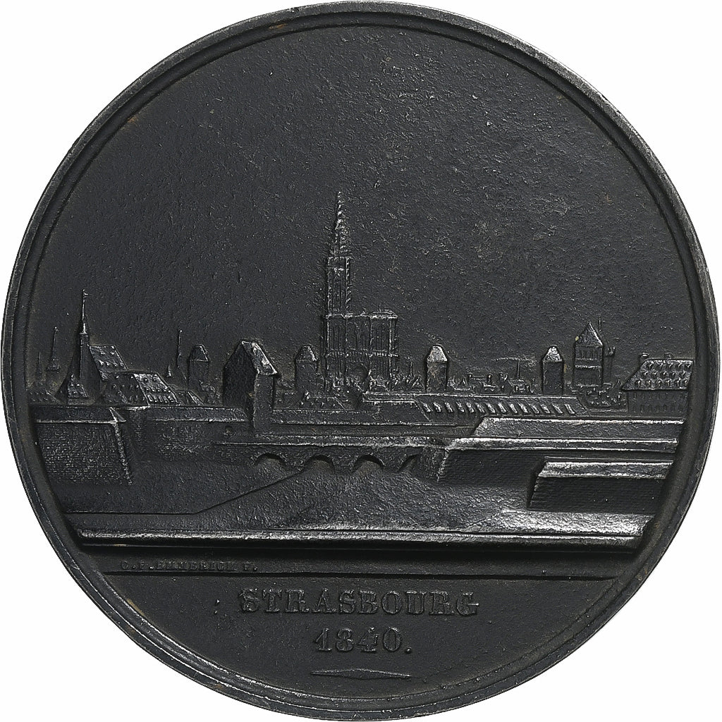 Francia, medalla, Statue du Général Kleber, Strasbourg, 1840, Tin-Bronze