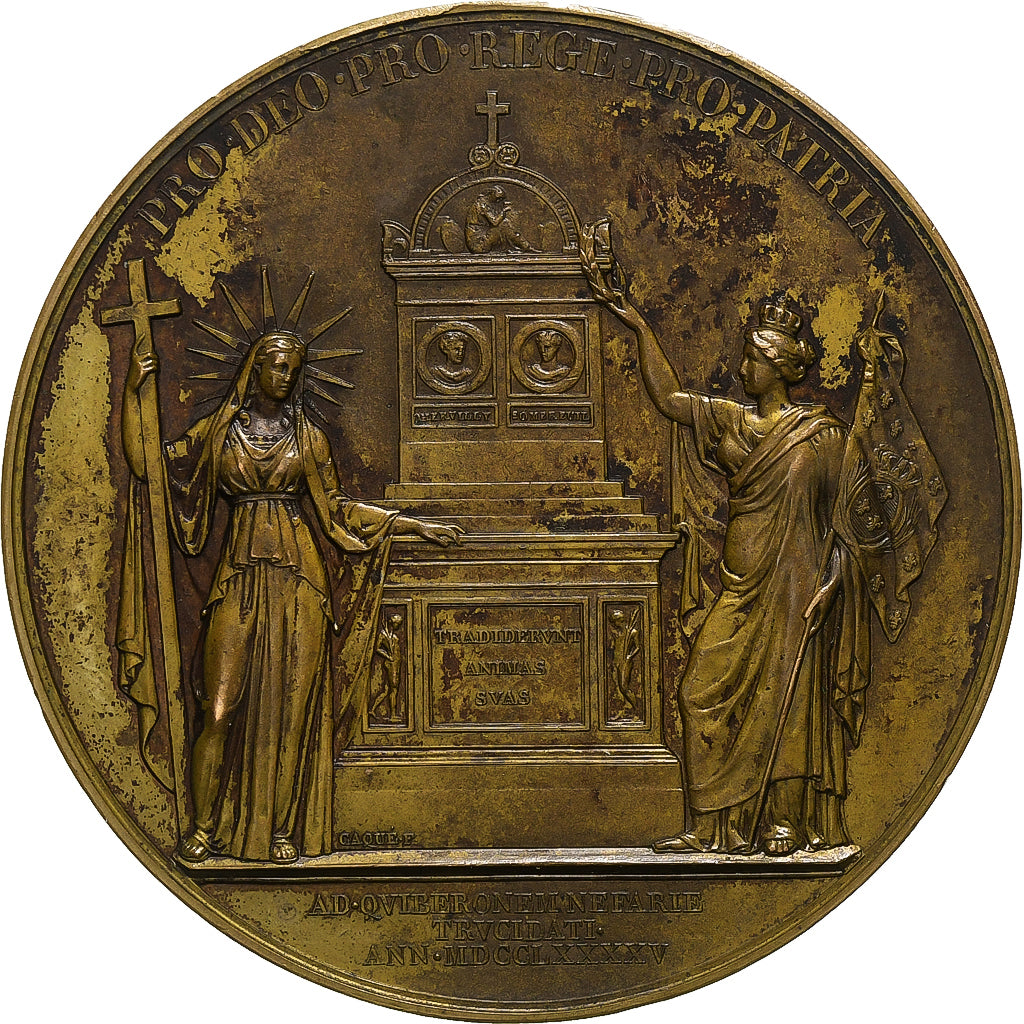 França, medalha, Carlos X, Monument aux Martyrs de Quiberon, ND (1825), Bronze