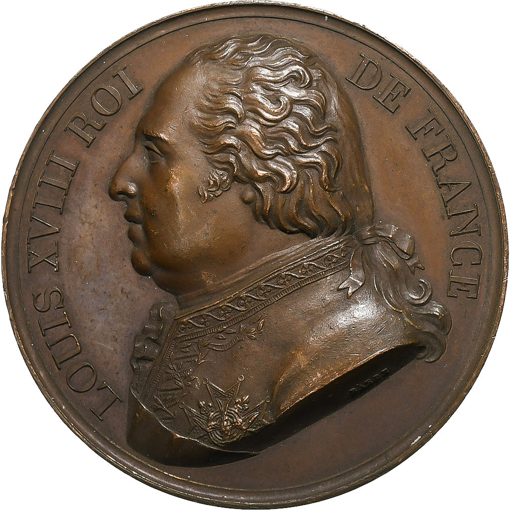 Francia, medaglia, Louis XVIII, Rétablissement du Crédit Public, 1818, Rame