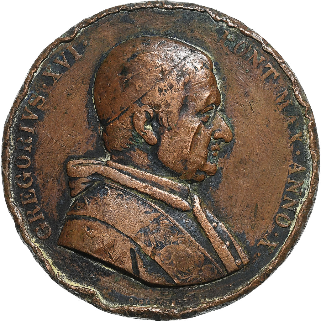 Vatican, Medal, Gregorio XVI, The Propaganda Fide Society, Lyon, 1840, Bronze