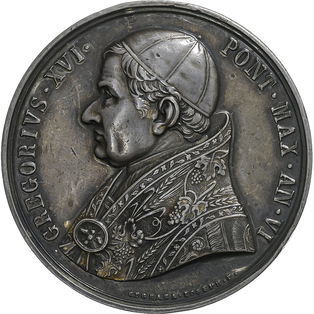 Vaticano, medalha, Gregory XVI, Extension & renovation of Civitavecchia, 1836