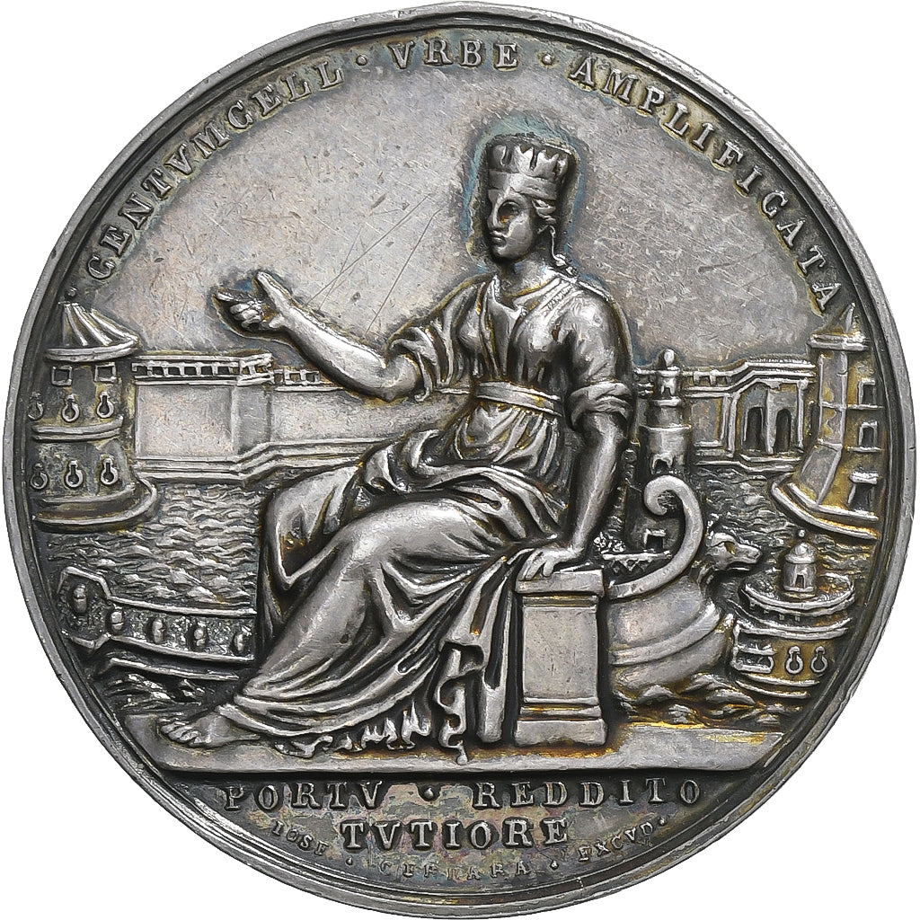 Vaticano, medalha, Gregory XVI, Extension & renovation of Civitavecchia, 1836