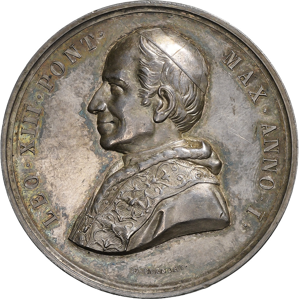 Watykan, medal, Leo XIII, Election to Pontificate, 1878 (Anno I), Srebro